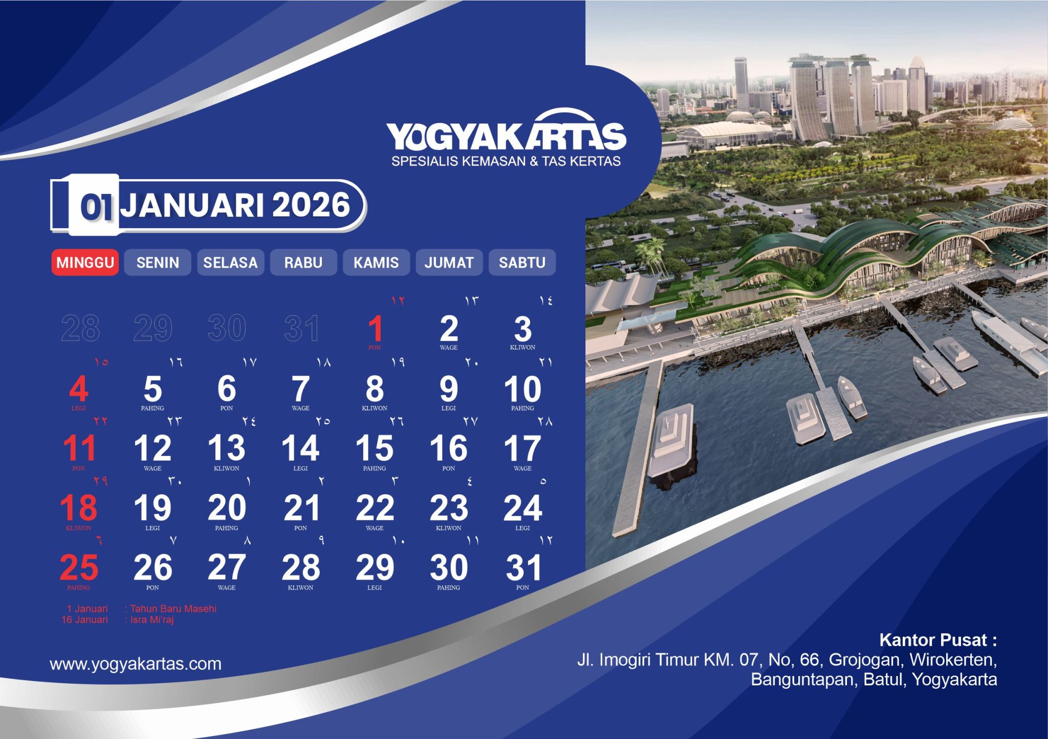 1. Kalender Januari 2026